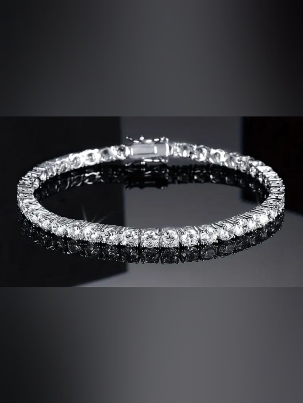 Sterling Silver Moissanite Classic Tennis Bracelet